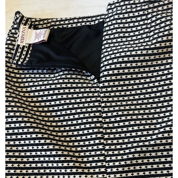 Merona Straight Pencil Knee Length Skirt Geometric Polyester Blend Women Size 4 - Picture 4 of 12
